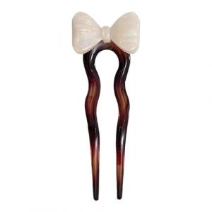 Épingle à cheveux torsadée française - Épingle à cheveux française - Baguettes à cheveux pour femmes - Jolies coiffes esthétiques pour femmes - Épingle à cheveux chinoise en avec nœud papillon (xiyuei, neuf)