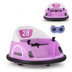 SOARS Auto Tamponneuse Enfant 12V, Voiture Enfant &Eacute;lectrique Rotatif &agrave; 360&deg;, avec T&eacute;l&eacute;commande 2,4G, 2 Modes de Contr&ocirc;le, Klaxon & Musique, Charge 25 KG, pour Gar&ccedil;ons & Filles 18 Mois+ (Rose) (Magichome24, neuf)