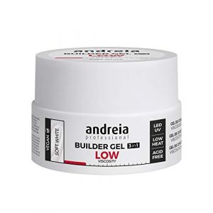 Gel de Construction pour Ongles Andreia Professional - Viscosité Faible, Parfait comme Base et Top Coat, Kit Art d'Ongles LED & UV, Produit Vegan et Neutre en Carbone Blanc Doux 22gr (MinitBuy, neuf)