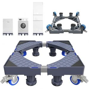 Zuquik Support Machine a Laver Seche Linge,Socle Machine a Laver R&eacute;glable, Rehausseur Machine a Laver avec 4 Roulettes,Antivibration jusqu'&agrave; 250 kg (ACE Fac, neuf)