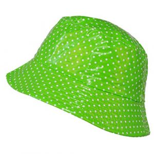 TOUTACOO, Chapeau de Pluie, Bob de Pluie Vinyle Imperm&eacute;able (06-Vert &agrave; Pois) (TOUTACOO, neuf)