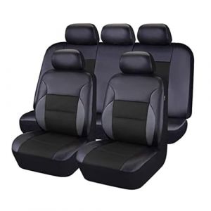 MeKnMoney Ensembles de Housses de Siège Voiture pour Toyota Land Cruiser Prado FJ120 KDJ 120 125 2003-2026, Protection Couvre Sieges Coussins Accessoires,A/Black (A peerless and excellent store, neuf)