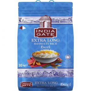 India Gate - Riz Basmati Extra Long Excel - 1 x 10 kg (Anemone Style, neuf)