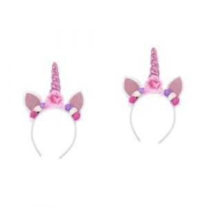 FRCOLOR 2 Pièces bandeau licorne bandeau cosplay licorne accessoires pour cheveux licorne tête bandana bande de cheveux de fête décor de cheveux d'anniversaire plastique rose (White Beach, neuf)