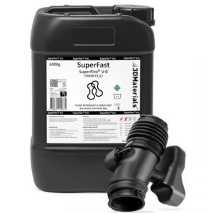 SuperFlex UL94 V-0, Résine pour Imprimante 3D, Pièces Ignifuges Simulant du Caoutchouc Flexible 80A, Corée par 3DMaterials (5000g, Noir) (3DMaterials, neuf)