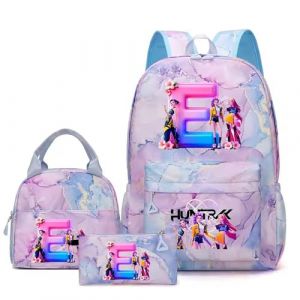 D-Demon H-Hunters Sac &agrave; dos scolaire adolescent avec bo&icirc;te &agrave; d&eacute;jeuner et sac &agrave; crayon, sac &agrave; jour r&eacute;sistant &agrave; l'eau pour les filles gar&ccedil;ons(E) (duosheng, neuf)