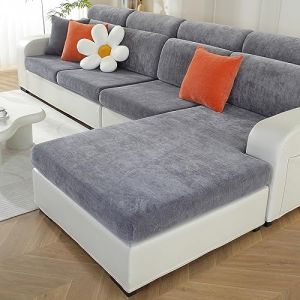 WEYOND Housses Coussin Canap&eacute; en Chenille Douce, Housses de Canap&eacute; Individuelles Lavables Antid&eacute;rapants pour Canap&eacute; 2/3 Places et Canap&eacute; d&rsquo;Angle en L (1 Pi&egrave;ce, Housses M&eacute;ridienne, Gris Fonc&eacute;) (Weyond US, neuf)