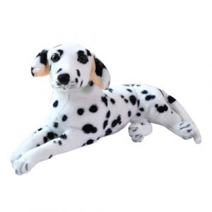 30 cm - Chien loup moelleux en peluche r&eacute;aliste - Marron et noir - Chien loup, rottweiler, dalmatien - Jouet en peluche pour enfants, gar&ccedil;ons et filles (Amorar, neuf)