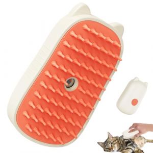 Brosse à vapeur pour chats,Brosse à vapeur pour chats,Brosse de nettoyage pour chien - Brosse à vapeur pour chat, lisseur à vapeur pour animaux de compagnie avec bouton pour Massage, toilettage et éli (deliyu, neuf)