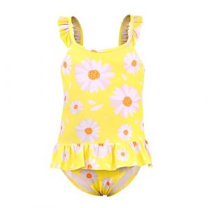 TIZAX Maillot de Bain Fille Maillot de Natation Une Pièce Enfant Anti UV Bikini de Plage/Piscine pour Enfant Jaune 3 Ans (Lacofia, neuf)