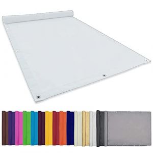 CHBIN Voile d'Ombrage Toile 1x4M Imperméable Une Protection des Rayons Paravent Couverture Paravent de Balcon avec Oeillets, Cordons pour Extérieur/Terrasse/Jardin, Blanc, 22073 (ChengBinMaoYiYouXianGongSi, neuf)