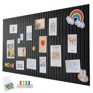 Grand tableau d'affichage de 120 x 90 cm, grande plaque en liège, panneau décoratif en liège en feutre, 0,9 cm d'épaisseur, tableau photo pliable avec ruban adhésif autocollant, tableau de vision (yjspbsm-shop, neuf)