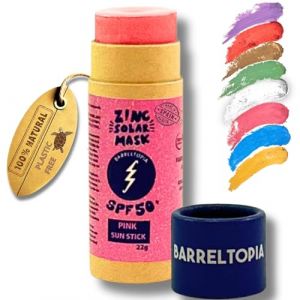 Barreltopia Surf Stick Solaire Visage 50+ Zinc Cr&egrave;me Couleurs - Protection Solaire Visage SPF 50 - Sunscreen Waterproof &Eacute;co Naturel (KISSLAND COSMETICS, S.L., neuf)