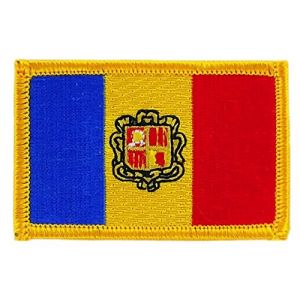 Patch &eacute;cusson brod&eacute; Drapeau Andorre Andorra thermocollant Insigne Backpack (Akachafactory, neuf)