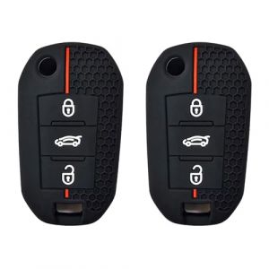 Kesiku 2 Pi&egrave;ces Coque Cl&eacute; Voiture pour Peugeot 206 207 208 301 307 308 406 407 408 508 607 Expert, Citroen C1 C2 C3 C4 C5 C6 C8 DS3 DS4 DS5 Picasso Xsara Berlingo, Protection Coque Clef Citroen - Noir (kesiku, neuf)