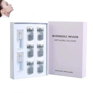 Système de micro-perfusion pour le visage, micro-aiguille kit de perfusion serrecteur de peau, sérum facial anti-âge et lisse pour tous les types de peau (2+6) (weiqingfangdichan, neuf)