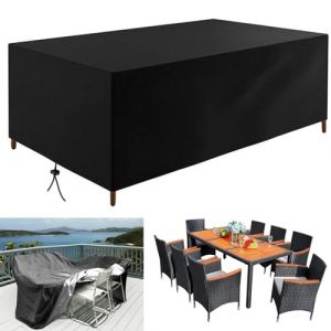 HNKDKJ Housse Table de Jardin Bâche Salon de Jardin Exterieur 210x120x80cm/LxWxH Rectangulaire/Carré Bâche Salon de Jardin Housse de Protection Bâche de Table 420D Oxford Tissu Bâche Table de Jardin (DIanShi, neuf)