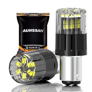 1157 BAY15D P21/5W Ampoule LED, 6000K Xenon Blanc 6.5W 12V-24V DC9-32V Super Lumineux pour la Voiture LED Feux Inverse, Feu de Virage, Feu de Frein/Arrière, Lumière de Course de Jour (2Pièces) (AUHSSAN, neuf)
