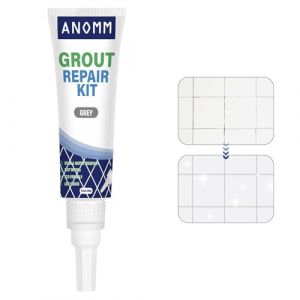 ANOMM Joint Carrelage, R&eacute;novateur de Joints, Colle Carrelage, Remplissage R&eacute;pare et Renouvelle, Kit Reparation Carrelage, pour Cuisine, Salle de Bain, Douche, Carrelage (300ml - Gris) (Dazzlingyyh, neuf)