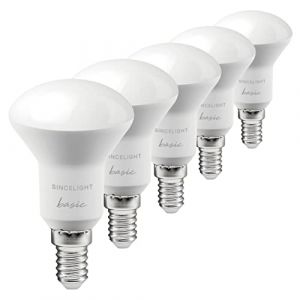 SINCELIGHT LED 5W Ampoules à Spot avec Culot E14, Réflecteur de Lumière Douce R50 avec Diffuseur Laiteux, Blanc Chaud 2700K, Couleur Riche RA?92, Paquet de 5 (SINCELIGHT, neuf)