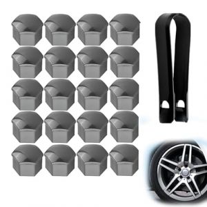 20 Pièces Capuchons D'écrou de Roue, Cache Ecrou, Cache Boulon, Boulon Ecrou Couvre, Capuchons Protection Hexagonal pour écrous de Roue, avec Outil de Suppression pour Voitures(17mm) (Anyushangmao, neuf)