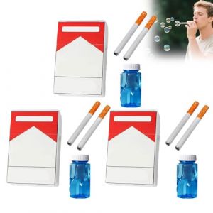 Lot de 3 Machine &agrave; Bulles de Savon pour Hommes et Femmes, Fausse Cigarette Souffleur de Bulles Cigarette &agrave; Bulles Baguettes &agrave; Bulles Jouet Anti-Stress Cadeau pour Mariage Anniversaire (C) (Hboumz, neuf)