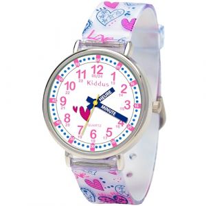 Kiddus Montre Enfant Fille, à partir de 5 Ans, 3ATM et 5ATM, Montre Éducative Analogique pour Enfants, Cadeau Junior Apprentissage (Kiddus, neuf)