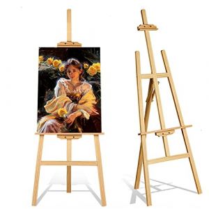 Chevalet d'artiste en Bois de 175cm - Chevalet Peinture d’Artiste Hauteur Réglable - Cadre Réglable en Bois- Surface lisse - Support de peinture pour peinture, croquis, présentation, mariage (Marblehee, neuf)