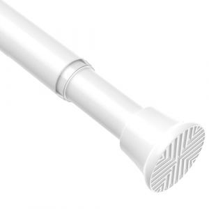AIZESI Tringle Rideau Sans Per&ccedil;age 78-196 cm Blanc Barre Douche Extensible, Tringle &agrave; Rideaux Extensible Sans Percage, Tringle de Rideau de Douche et Ajustable pour Fen&ecirc;tre, Porte, Salle de Bain (AIZESI FR, neuf)