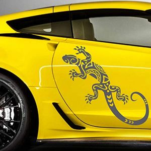 JINTORA Sticker - Autocollant - Set d'autocollants pour Voiture Gekko Abstrait, 2 pi&egrave;ces 40cm x 16cm Gris fonc&eacute; - r&eacute;glage Lunette arri&egrave;re Voiture - Style de Voiture (Jintora-Sales, neuf)