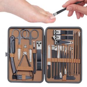 Trousse de Manucure pour Ongles | Coupe Ongles 24 En 1 Avec Accessoires - Set De Manucure En Acier Inoxydable,Pour Soins Personnels Voyage Et Maison Et Pedicure (RICTTRU, neuf)