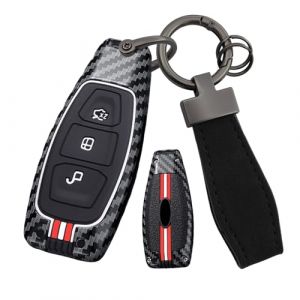 ontto Coque de cl&eacute; de voiture T&eacute;l&eacute;commande pour Ford Puma ST MK2 Fiesta MK7 MK8 Kuga MK3 Focus MK4 Mondeo B-Max C-Max Fusion Galaxy MK3 Protection Auto Cl&eacute; de voiture Porte-cl&eacute;s 3 boutons (Ontto, neuf)