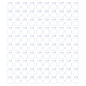 HOMSFOU 100 Coupelles &agrave; Pigments pour Extensions de Cils, Anneaux Brod&eacute;s Blancs en Plastique Solide, Outil de Maquillage Professionnel L&eacute;ger et Portable pour Usage Salon et Esth&eacute;tique (Xieheng, neuf)