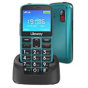 uleway vodafone Téléphone Portable Débloqué Senior, Telephone Portable Pas Cher pour Personnes âgées avec Grandes Touches Haute Volume Station de Charge HAC SOS Fonction Écran (2,4”) (caffmo, neuf)