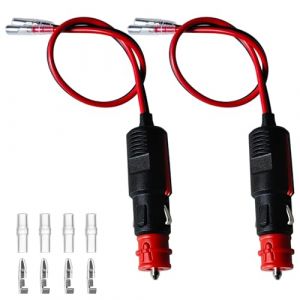 GTIWUNG 2 Pièces Adaptateur Mâle pour Allume Cigare 12V/24V avec Câble 30cm 16AWG, Allume-cigare avec Câble d’extension, Fiche de Prise Allume-Cigare Mâle, Rallonge Allume-cigare Mâle, Rouge (GTIWUNG-FR, neuf)