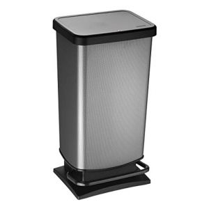 Rotho Poubelle avec pédale et couvercle, Carbone, 40 l (35,3 x 29,5 x 67,6 cm) (Rotho Kunststoff GmbH, neuf)