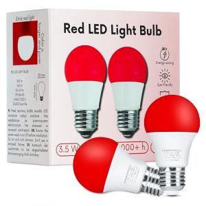 Toys4Boys Lot de 2 Ampoules LED Rouges E27 3,5W – Ampoule Rouge pour un Sommeil Réparateur – Réduction de la Lumière Bleue – Éclairage Idéal pour Chambre et Espace Détente – Lampe LED Décorative (TOYS4BOYS, neuf)