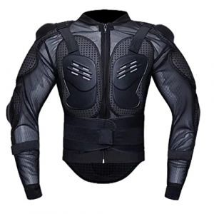 YuanDiann Moto Armure Veste de Protection Pare Pierre Cross Motard Gilet de Protection Cyclisme Patinage Snowboarding Plastron avec Protection de la Poitrine et Dos Noir M (YiWuShiYueYiDianZiShangWuShangHang, neuf)