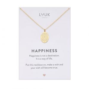 LUUK LIFESTYLE Collier avec pendentif motif tribal, accessoire de mode filigrane, style boho, longueur r&eacute;glable, id&eacute;e de cadeau pour femmes, porte-bonheur, or (LUUK Brands, neuf)