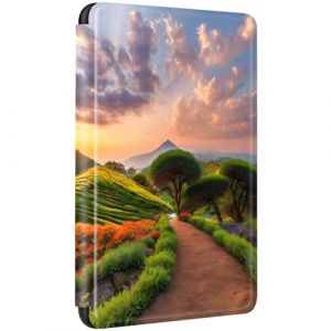 Coque pour Kindle Paperwhite 2018 10e Génération Flip Etui Cuir PU Silicone Case Magnétique Auto Veille/Réveil Anti Chute Cas Champ Peinture Arbre Motif Housse Kindle Paperwhite 10eme Gen (9) (SGKITM, neuf)