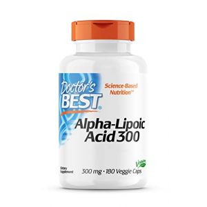 Doctor's Best, Alpha-Lipoic Acid (Acide Alpha Lipoïque), 300mg, 180 Capsules végétaliennes, Hautement Dosé, Testé en Laboratoire, Non-OGM, Sans Gluten, Sans Soja (NaturProdukte, neuf)