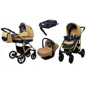 BabyLux&reg; Enfant Poussette Combin&eacute;e Set 4 en 1 - Largo - incl. Nacelle, Canne, Si&egrave;ge de voiture, ISOFIX Base - Si&egrave;ge Auto - Landau B&eacute;b&eacute; - avec Sac &agrave; langer, Habillage pluie etc. (BabyLux-shop, neuf)