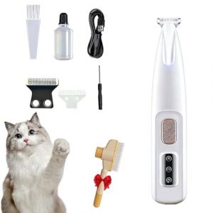 Tondeuse a Pattes Activ'Pet, Professionnelle Tondeuse pour Pattes Chien et Chat, Lames C&eacute;ramique et Inox, LED Int&eacute;gr&eacute;e, Rechargeable USB, Douce pour Chien et Chat (C) (Mo ce, neuf)