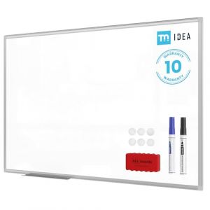 ALLboards Tableau blanc magnétique 150x100 cm avec cadre en Whiteboard aluminium + accessoires – Série TM IDEA® Flex (ALLboards France SARL, neuf)