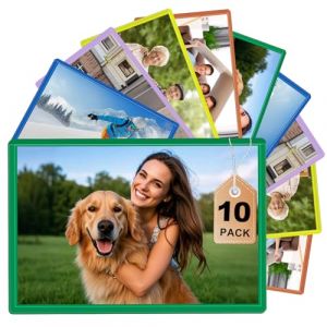 DoocliB 10 Pi&egrave;ces Cadre Photo Magnetique Frigo 10x15 cm Magnet Personnalisable Cadre Photo Aimant&eacute; sans Cadre avec Poche Transparente pour Postales R&eacute;frig&eacute;rateurs Casier Bureau(Couleurs) (DoocliB直売店, neuf)