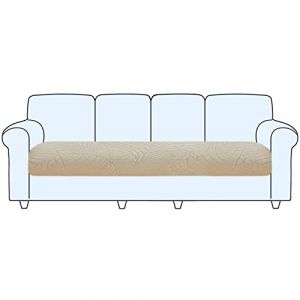 SHUOJIA Housse De Coussin De Canap&eacute;, Housse De Coussin Extensible, Housse Coussin D'assise Antid&eacute;rapant, Housse De Protection pour Meubles Seat for Pets & Kids (Cream Color,Large-4-Seater) (SHUOJIA, neuf)
