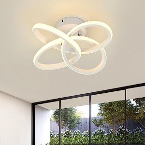 Plafonnier LED,Moderne Lampe de plafond 36W 3900lm,Acrylique Luminaire Plafonnier,Lampe de Lustre pour Couloir Coucher Salle de Bains Cuisine Salon maison,porche ext&eacute;rieur,Blanc chaud 3000K,Dia 31cm (KUKAK Lighting, neuf)