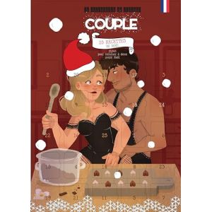Calendrier de l&rsquo;Avent &ldquo;Recettes de No&euml;l en Couple&rdquo; | 25 Id&eacute;es Faciles &agrave; Cuisiner &agrave; Deux | Format A3 Carte G&eacute;ante Illustr&eacute;e | Cadeau Gourmand Avant No&euml;l | Sans Chocolat ni Objet | Chevalet Inclus (Calendrier Evenement, neuf)