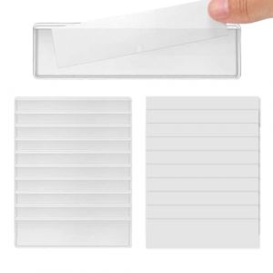 10 pi&egrave;ces porte-&eacute;tiquettes autocollantes en plastique transparent, Porte &Eacute;tiquettes Autocollants Pochettes, Etiquette boite aux lettres, Pour biblioth&egrave;que, Bo&icirc;te aux lettres, Biblioth&egrave;que (CCtunCanton O&Uuml;, neuf)