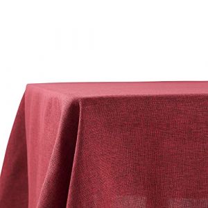 Decomira Nappe de Table Anti Tache Effet Lin - Facile à Laver et Repasser - comme Nappe rectangulaire de Jardin en Plein air pour Table à Manger - Rouge - 130x130 cm (LIMODI GmbH, neuf)